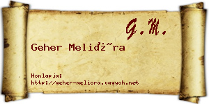 Geher Melióra névjegykártya